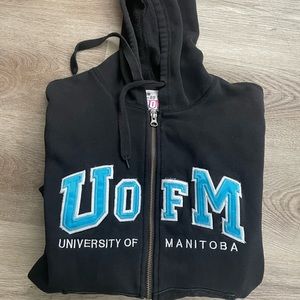 University of Manitoba vintage zip up hooded sweatshirt size medium